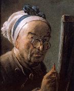 Jean Baptiste Simeon Chardin Chardin bust self portrait oil painting artist